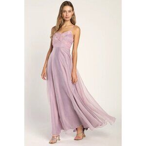 Lulus Endlessly Angelic Lavender Sleeveless Maxi Dress Long Gown Size XL New